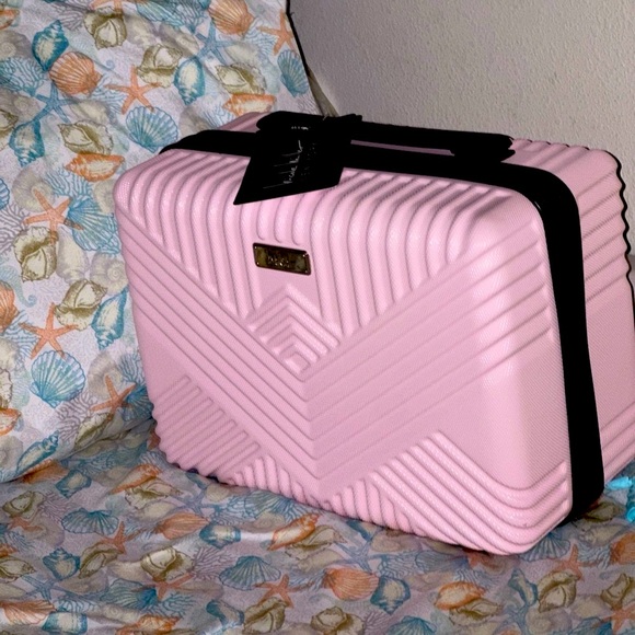 Nicole miller corral pink travel carry on luggage suitcase 10”*14”*7 price drop - Picture 1 of 11